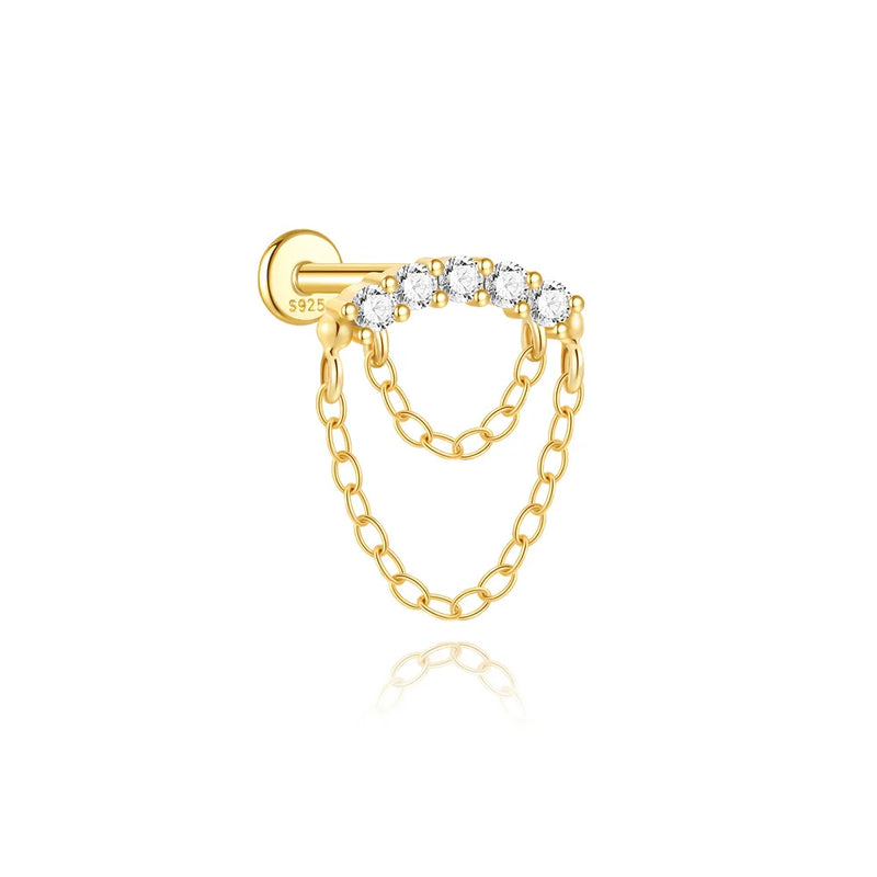 Brincos CANNER Femininos em Prata 925 Banhados a Ouro 18K com Zircônia — Elegância e Brilho Clássico