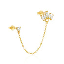 Brincos CANNER Femininos em Prata 925 Banhados a Ouro 18K com Zircônia — Elegância e Brilho Clássico