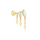 Brincos CANNER Femininos em Prata 925 Banhados a Ouro 18K com Zircônia — Elegância e Brilho Clássico