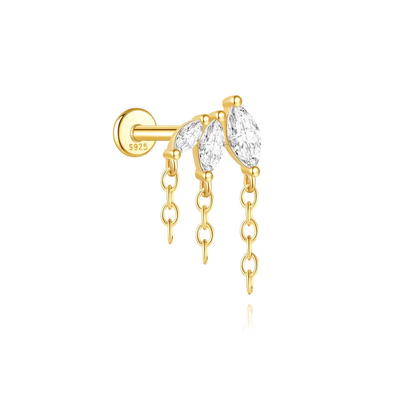 Brincos CANNER Femininos em Prata 925 Banhados a Ouro 18K com Zircônia — Elegância e Brilho Clássico