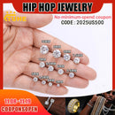 Brincos Unissex de Moissanita TUHE em Prata 925 — Estilo Hiphop Luxuoso com Fecho Rosqueado