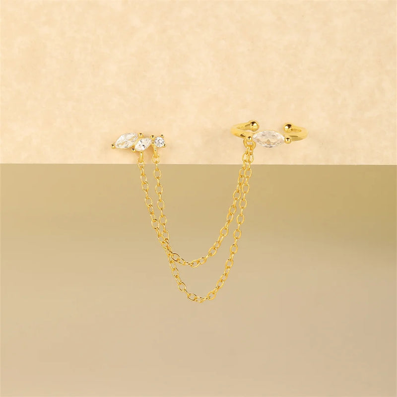 Brincos CANNER Femininos em Prata 925 Banhados a Ouro 18K com Zircônia — Elegância e Brilho Clássico