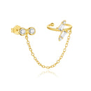 Brincos CANNER Femininos em Prata 925 Banhados a Ouro 18K com Zircônia — Elegância e Brilho Clássico