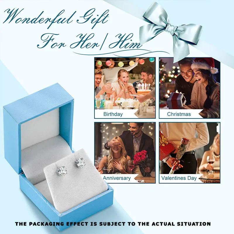 Brincos Unissex de Moissanita TUHE em Prata 925 — Estilo Hiphop Luxuoso com Fecho Rosqueado