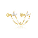 Brincos CANNER Femininos em Prata 925 Banhados a Ouro 18K com Zircônia — Elegância e Brilho Clássico