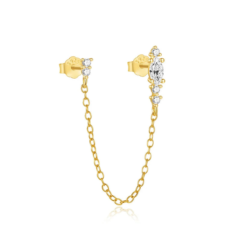 Brincos CANNER Femininos em Prata 925 Banhados a Ouro 18K com Zircônia — Elegância e Brilho Clássico