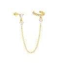 Brincos CANNER Femininos em Prata 925 Banhados a Ouro 18K com Zircônia — Elegância e Brilho Clássico