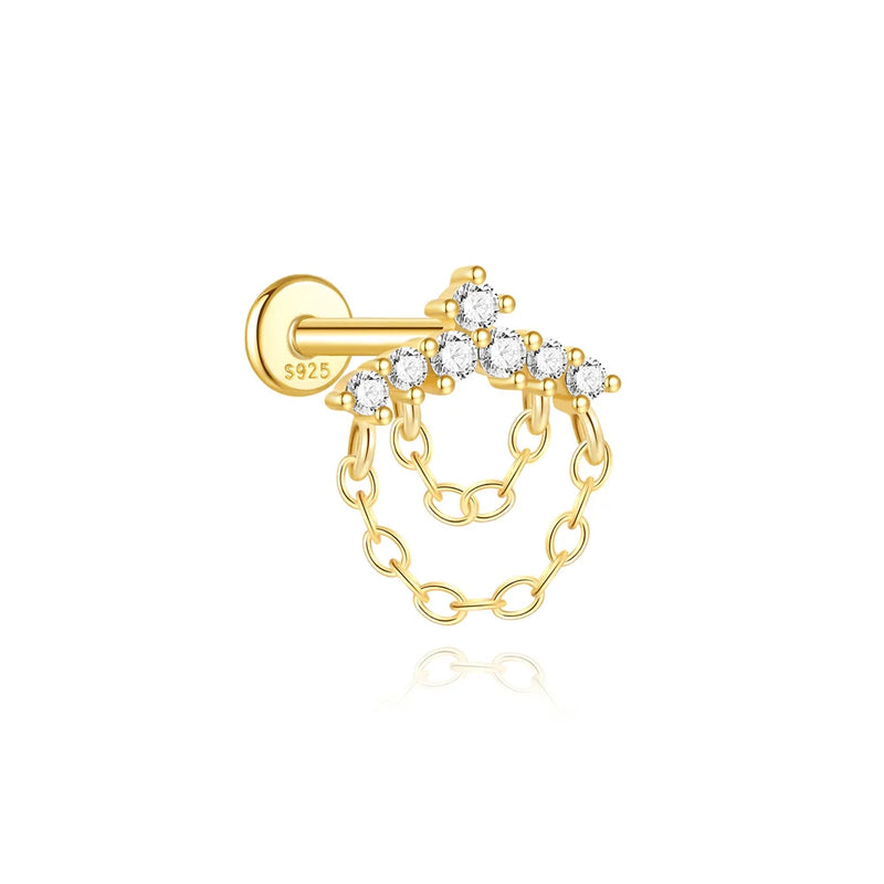 Brincos CANNER Femininos em Prata 925 Banhados a Ouro 18K com Zircônia — Elegância e Brilho Clássico